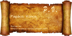 Pagács Vince névjegykártya