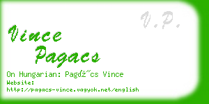 vince pagacs business card